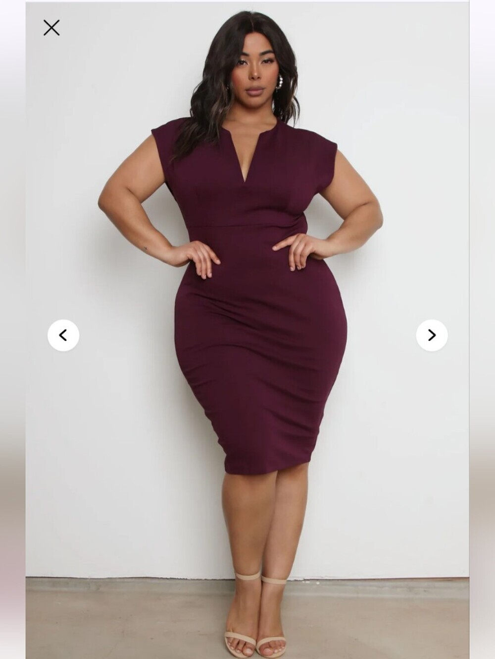 Fashion Nova CEO Moves Body Sculpting Midi Dress - Eggplant 1X (NWOT)